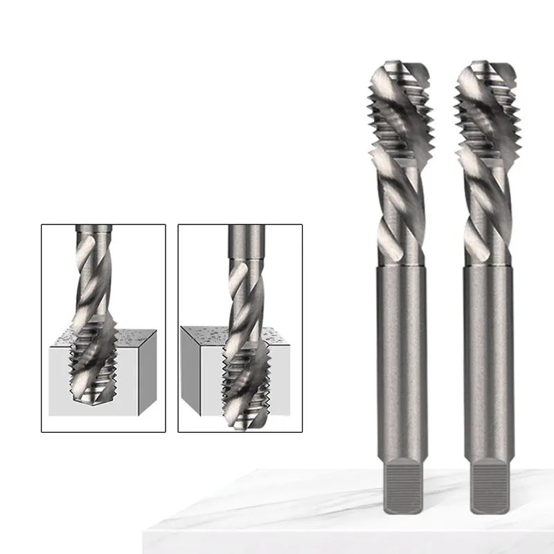 Machine Tap for Aluminum Metric M3-M12 Two-edge HSS6542 Non-Ferrous Metal processing Blind Hole Screw Thread Tap Drill Bit