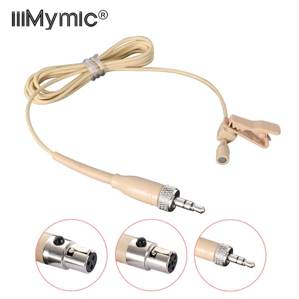 Micrófono de solapa IIIIMyMic color piel, cable grueso para transmisores de correa de AKG, Shure, Sennheiser