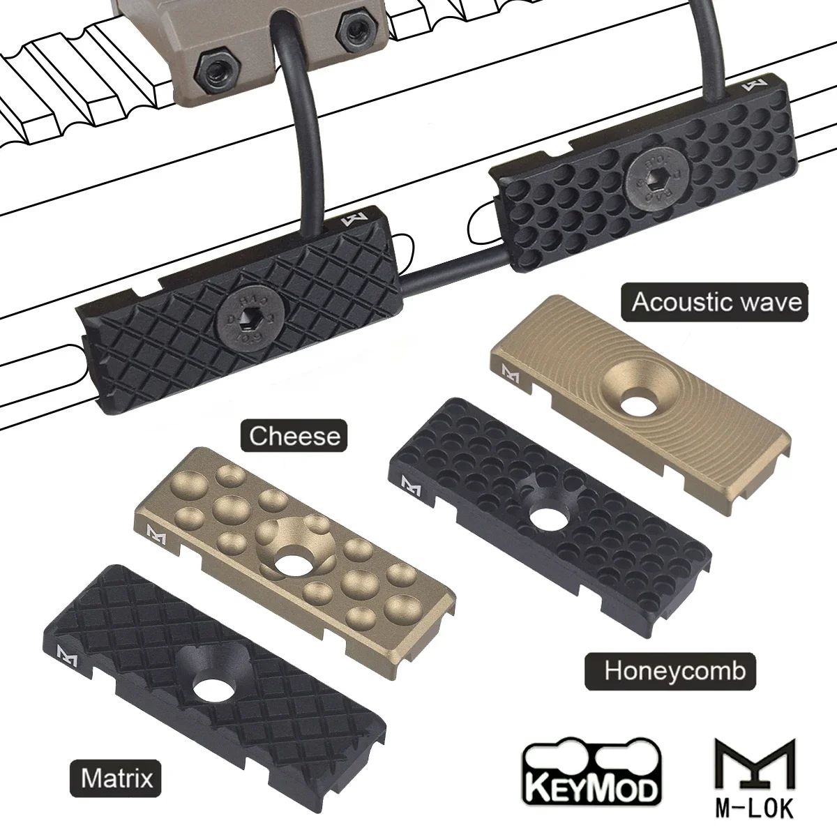 Guía de cables táctico M-LOK – Clip organizador para linterna 20mm - imagen 4