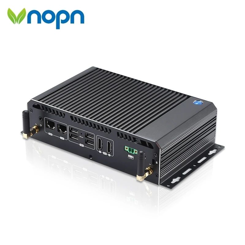 Vnopn Fanless Industrial Mini PC Intel Core i5 6300U 2*GbE LAN 6 COM RS232 HDMI VGA 6x USB Support WiFi 4G LTE