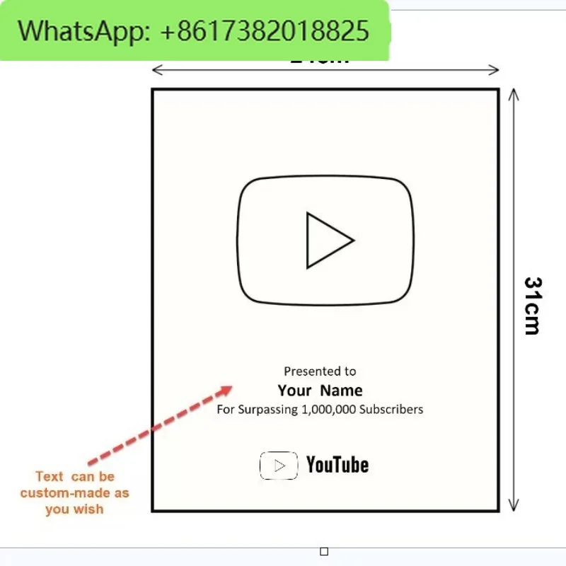 يوتيوب اللعب زر الفضة الذهب يوتيوب ميدالية الجدار الديكور المشاهير الإنترنت