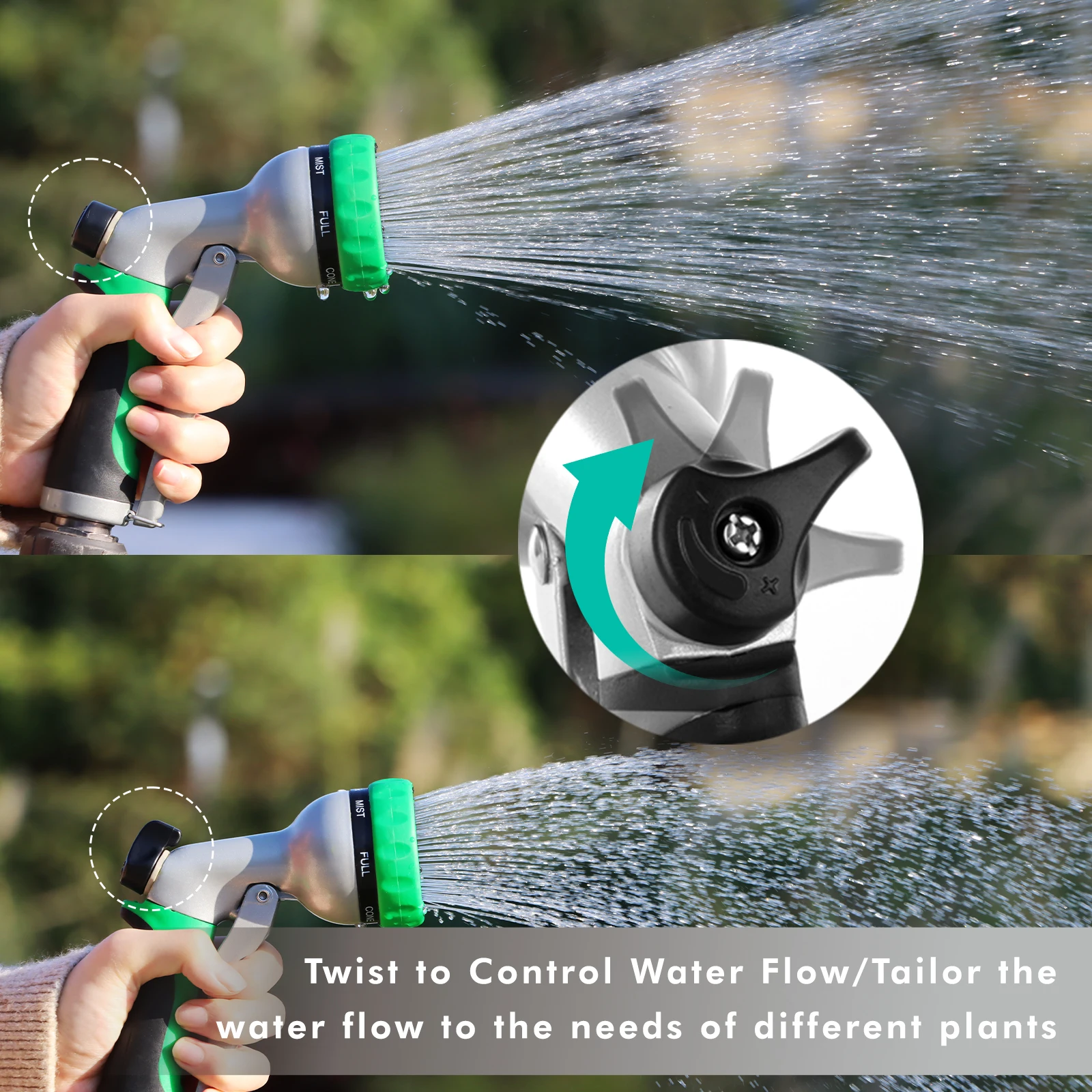 

1PK Garden Hose Water Spray Gun 7 Modes Car Wash High Pressure Sprayer Watering Nozzle for Plant Lawn Yard Water Jet