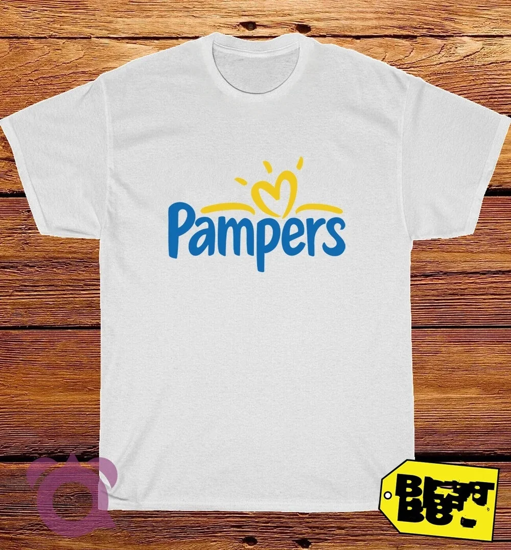 

2025 Summer New Hot T-shirt Pampers Logo Men's Funny T-shirt Printed Cotton Round Neck T-shirt for Men and Women