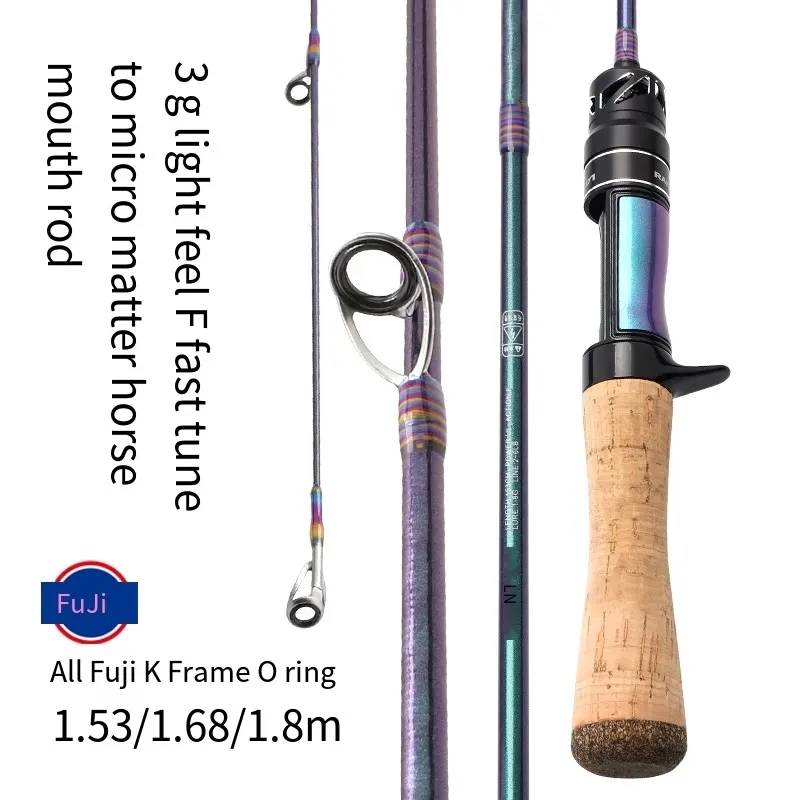 XZ Ultralight Fuji Trout Fishing Rod UL Carbon Casting Fishing Rod Soft Solid Tip FastAction Spinning Fishing Rod 1.53m1.68m1.8m