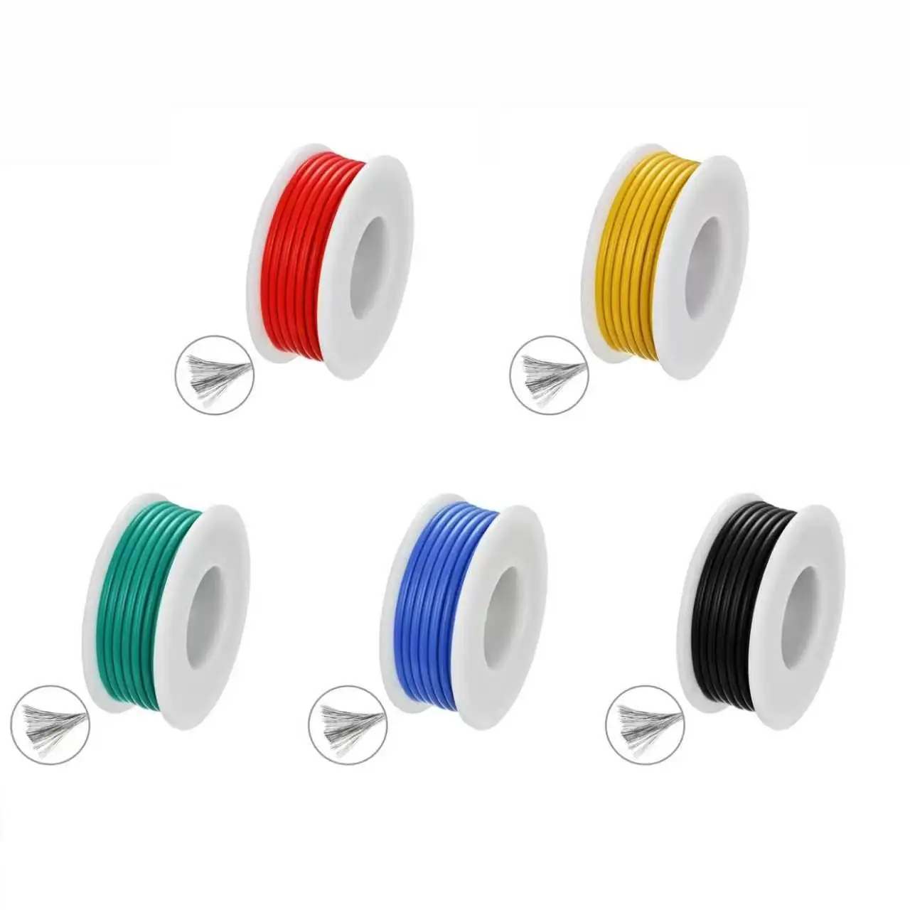 Soft Silicone Electrical Wire Easy to Use 1/3/5m - 18/20/22/24/26/28AWG DIY Wire, Flexible Tin-Copper Wire