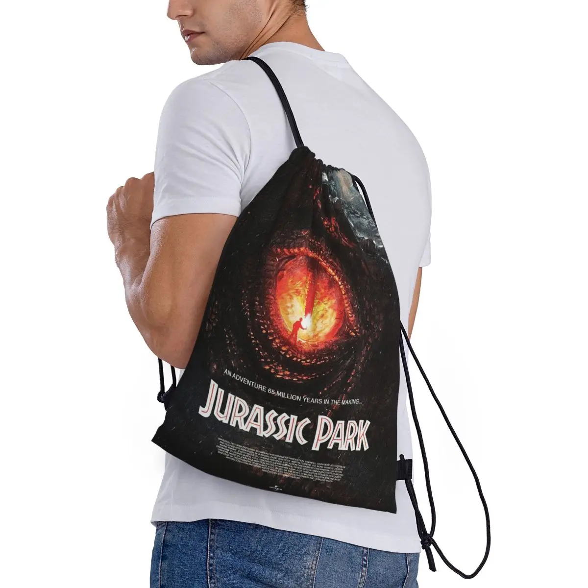 

Jurassic World Backpacks Portable Drawstring Bags Shoes Bag Book Bags for Man Woman School