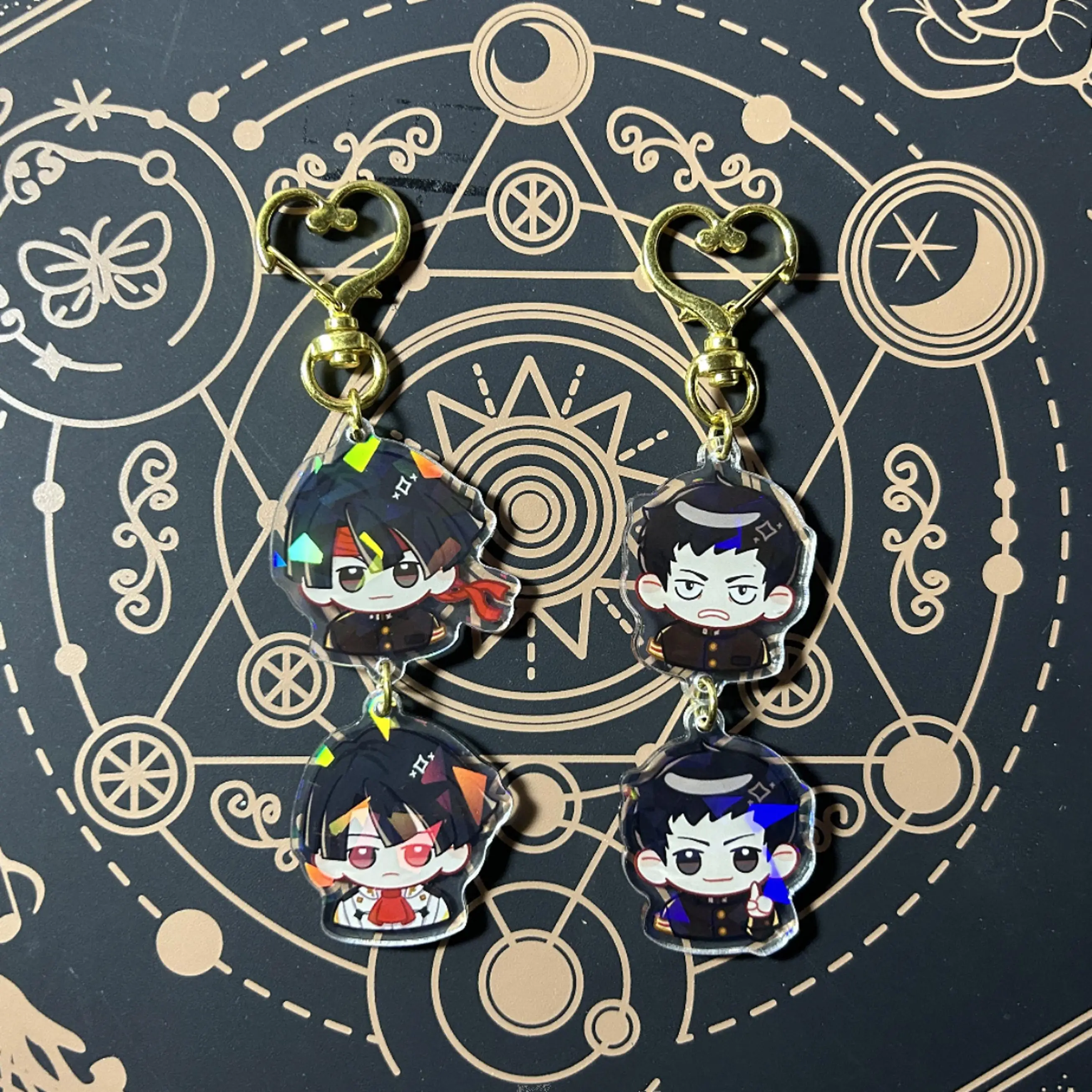 

Anime Ace Attorney Phoenix Wright Miles Edgeworth Ryūnosuke Naruhodō Kazuma Asogi Cosplay Acrylic Charm Keychain Pendant Gift