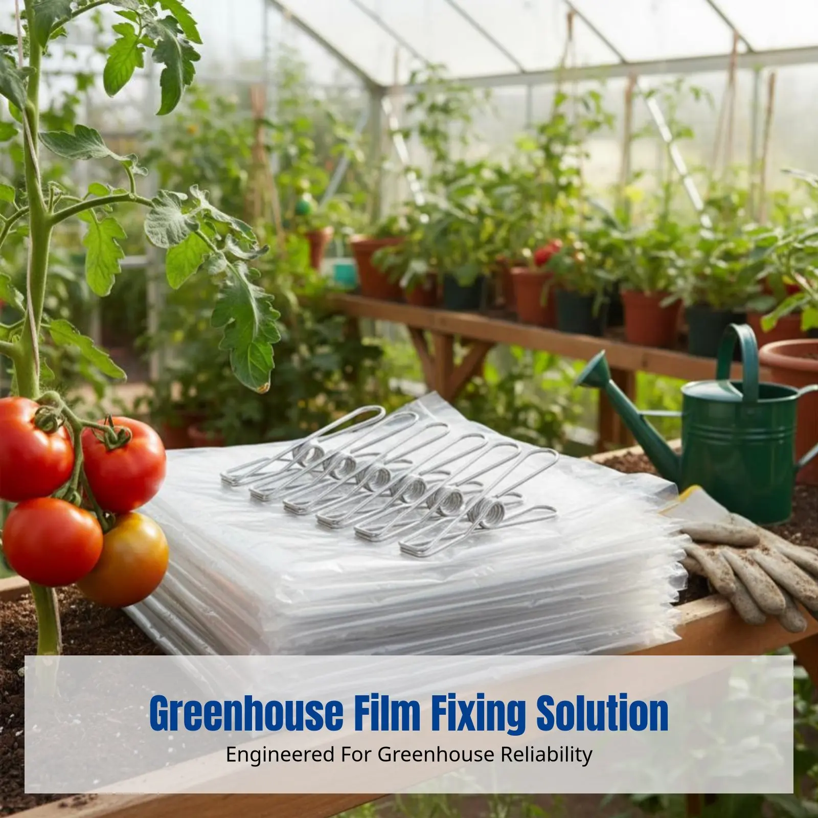 

Гибкий крепеж для тепличной пленки из нержавеющей стали, эргономичный, многофункциональный для пленки, затеняющей сетки, одежды