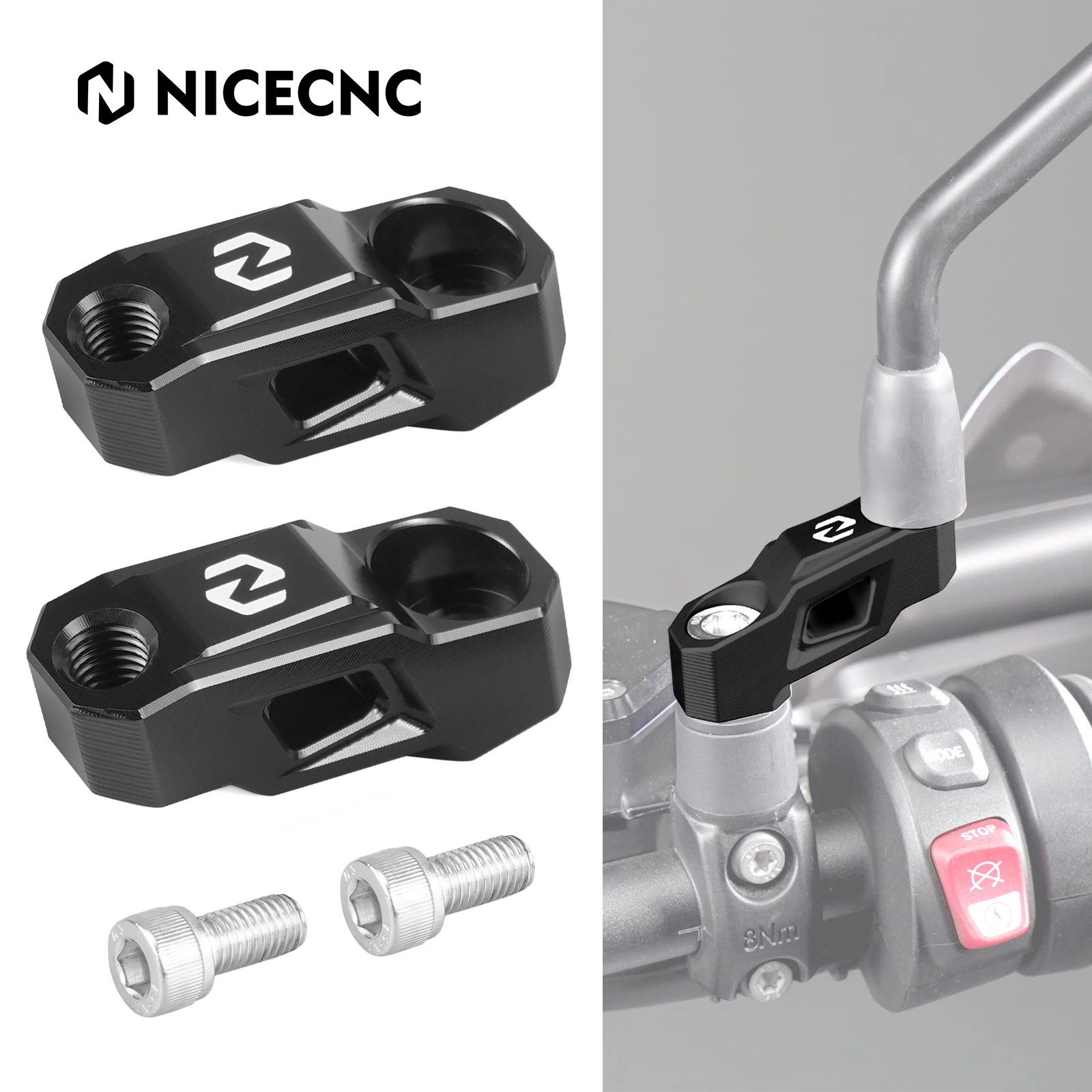 

For 2019-2023 BMW R1250GS Side Mirror Mount Risers Extender Adapters for BMW R1200GS Adventure 13-18 R1250GS Adventure 19-24