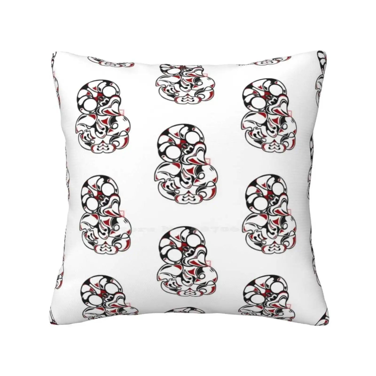 Tiki Pattern Home Sofa Car Waist Throw Pillowcase Tiki Maoi New Zealand Nz Red White Black Pattern Tribal Traditional Soul