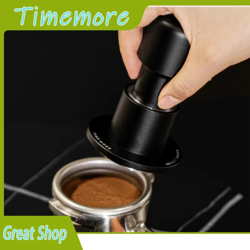 

In Stock Timemore Obsidian Coffee Impact Tamper Espresso Coffee Machine Hand Powder Hammer 58.4mm Flat Bottom Automatic Rebound