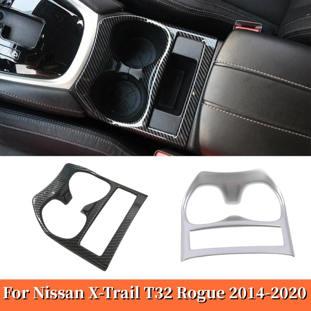 

For Nissan X-Trail XTrail T32 Rogue 2014-2020 Car Accessories ABS Plastic Front Water Cup Holder Gear shift frame panel Cover