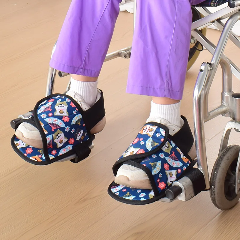 1 pair Wheelchair Foot Safety Restraint Protector Shoe Adjustable Hook‑and‑Loop Straps Elderly Wheelchair Nursing Care