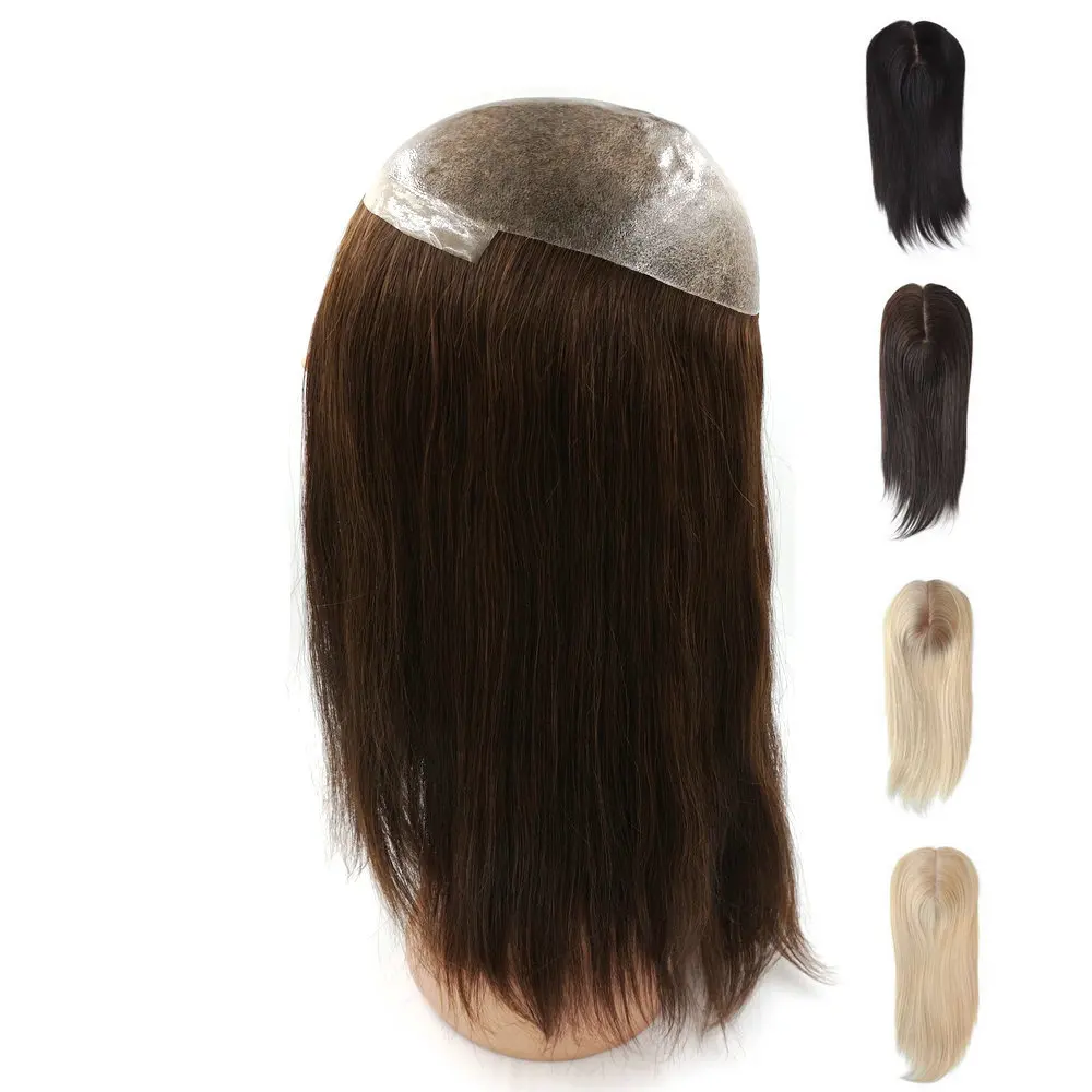 Chinese Cuticle Remy Hair Top Piece Topper Injection Toupee For Women Human Hair Blond Brown Hairpiece