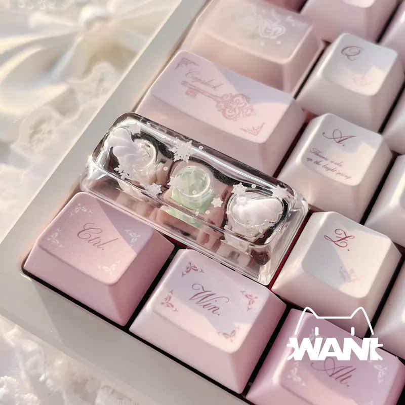 Original Snowflake angel Theme Key Dropping Glue Mechanical Keyboard PC Gaming Keyboard accessories Collect Gift Custom Keycaps