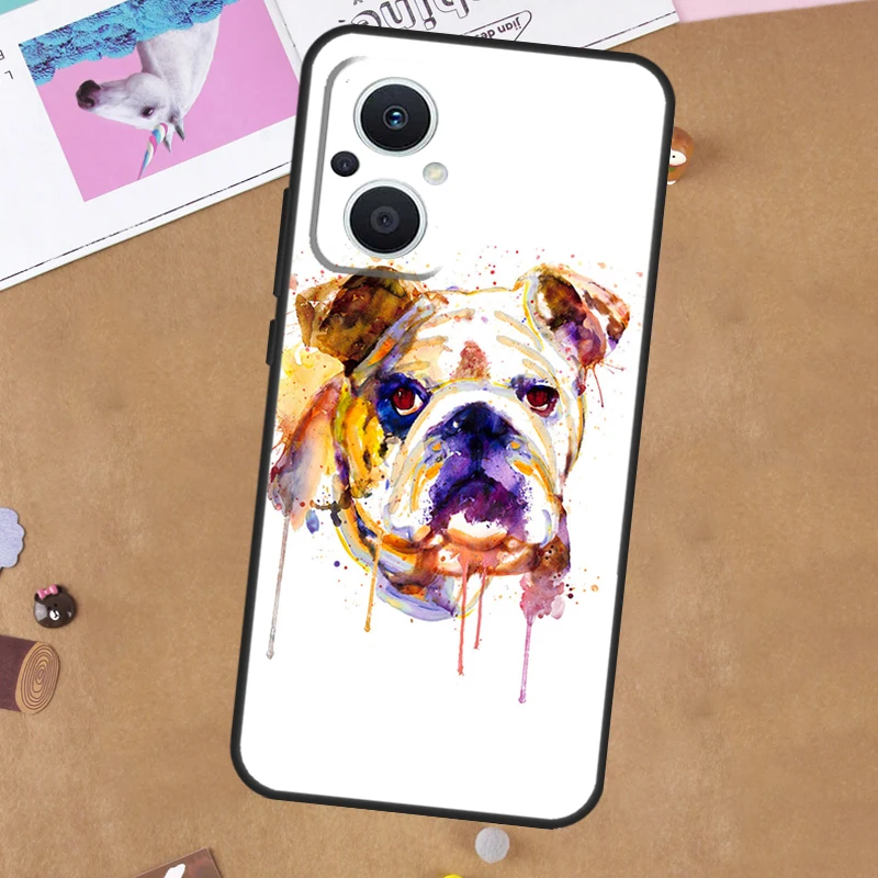 English Bulldog Pug Case For OPPO Find X3 X2 Lite Neo X6 X5 Pro Reno 3 4 5 6 7 8 Lite 8T 2Z 5Z 4Z Phone Cover