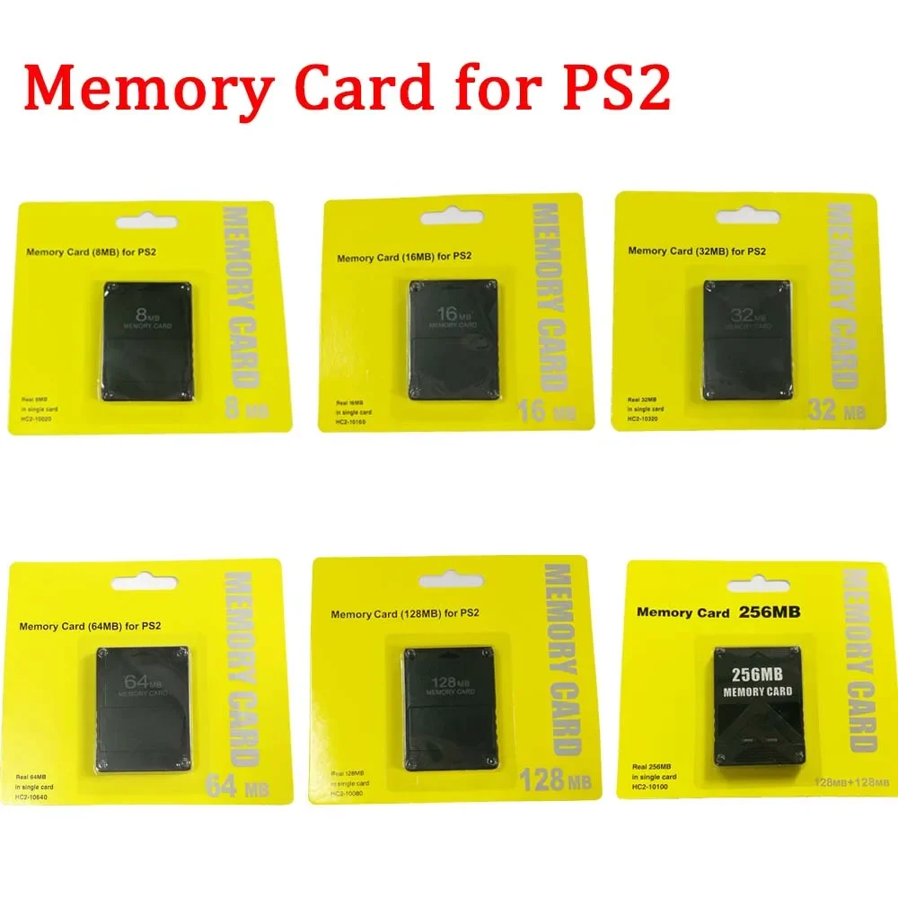 

10pcs/lot New Memory Card for PS2 8MB 16MB 32MB 64MB 128MB 256MB memory card for Sony Playstation 2 storage games
