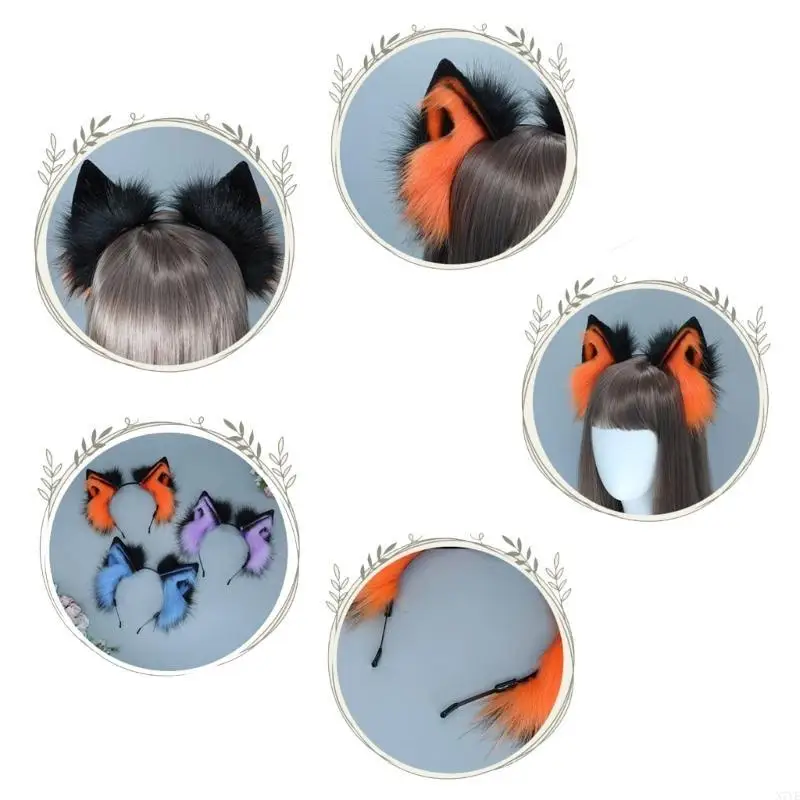 

N7YE Cartoon Dog for Cat Ears Headband Halloween Ornaments Festival Party Hair
