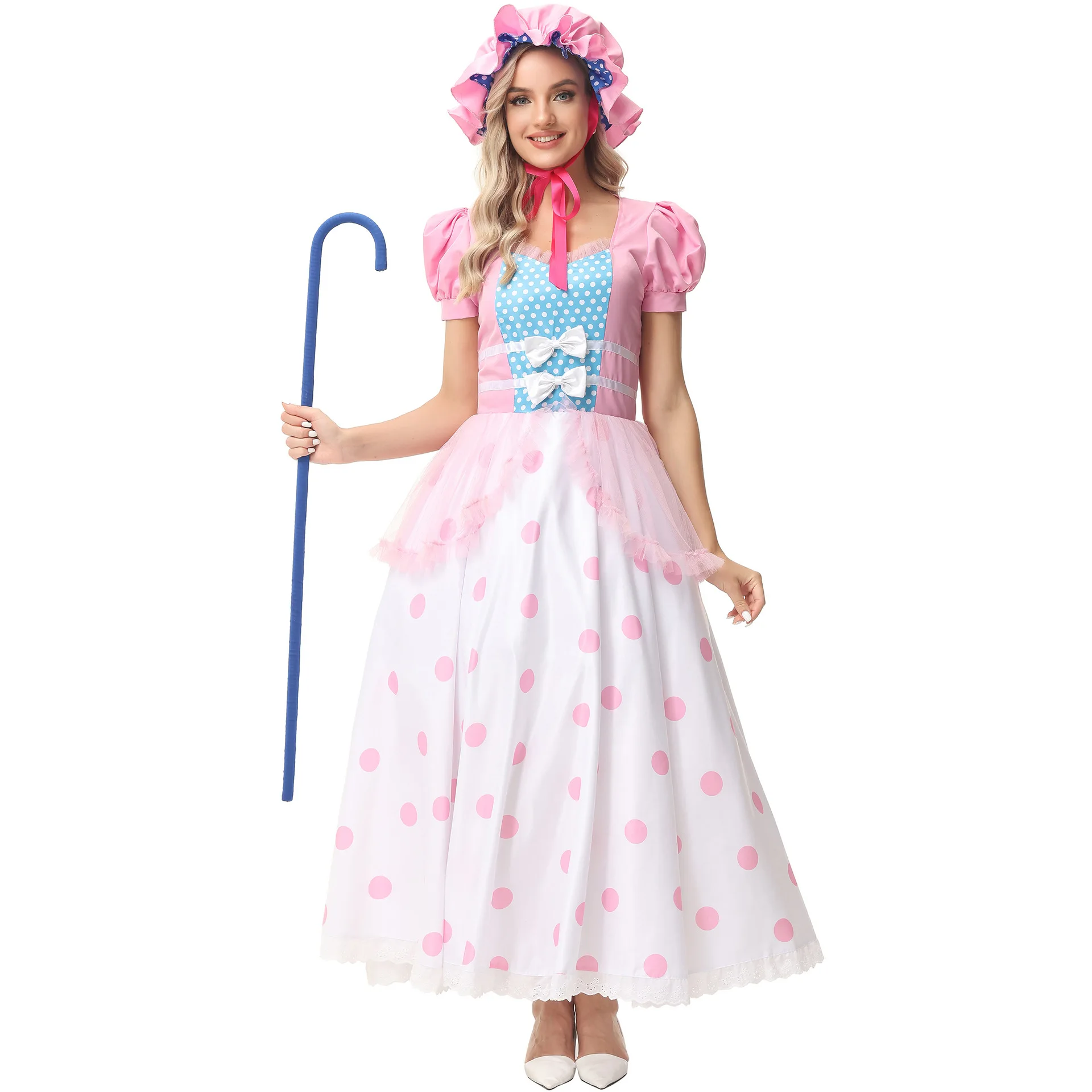 Bo Peep Cosplay Costume Shepherdess Girl Disguis Dresses Halloween Carnival Cosplay Clothings