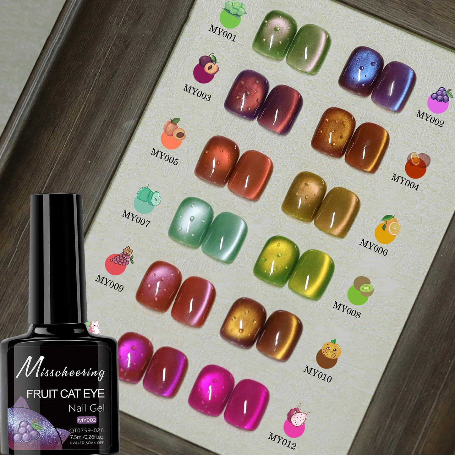 Esmalte de uñas magnético de ojo de gato, uva, púrpura, semipermanente, cristal UV LED, Gel para uñas, barniz de manicura de acción larga