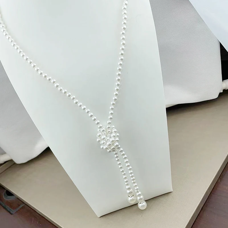 fnaf 2 rupee item Rhinestones Long Pearl Necklace Woman Channel Choice Statement Necklaces Collier Women Collares Para Mujer