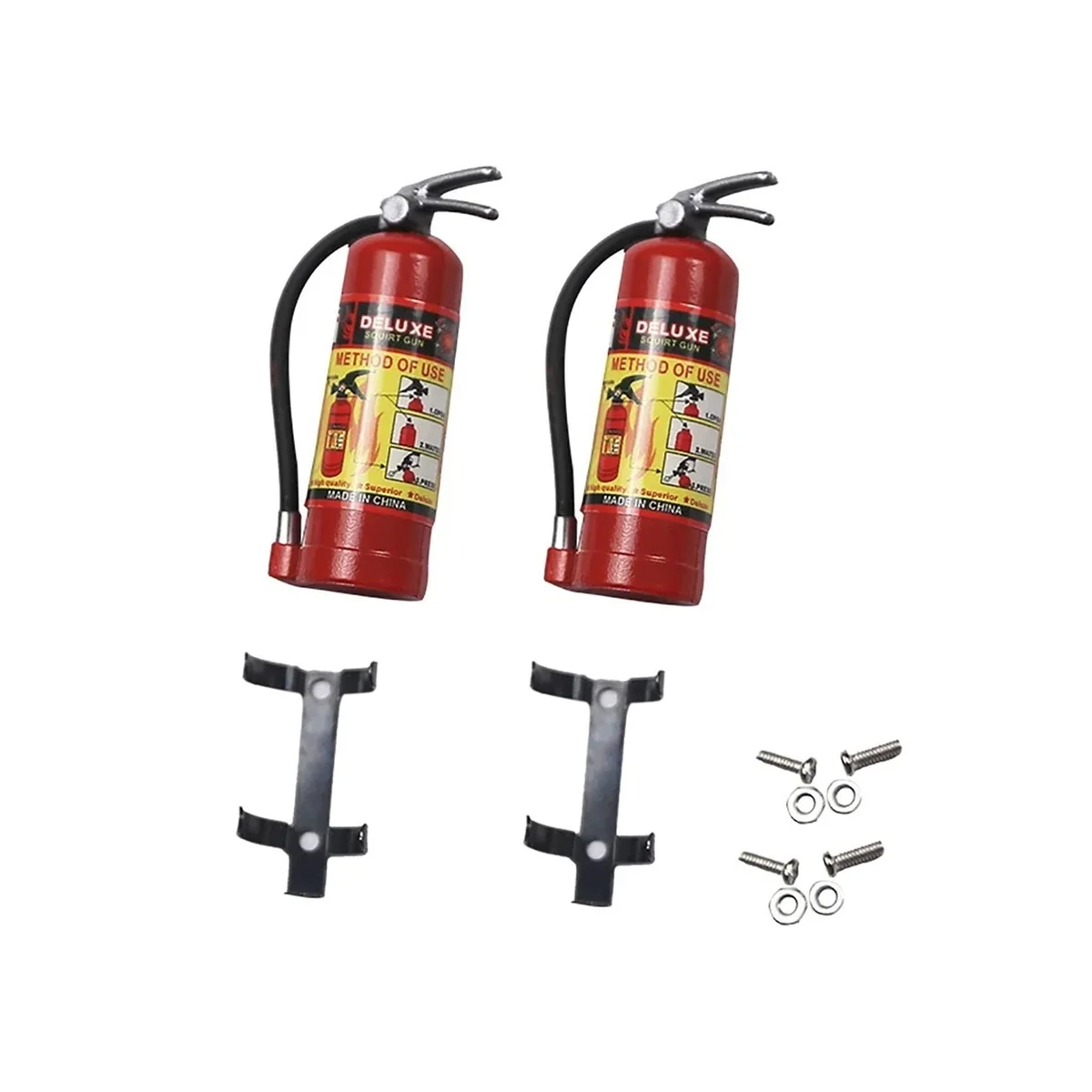 2Pcs Simulation Mini Fire Prevention Device for 1/10 RC Crawler Car Axial SCX10 Traxxas TRX4 RC4WD D90 Decoration Parts, Red