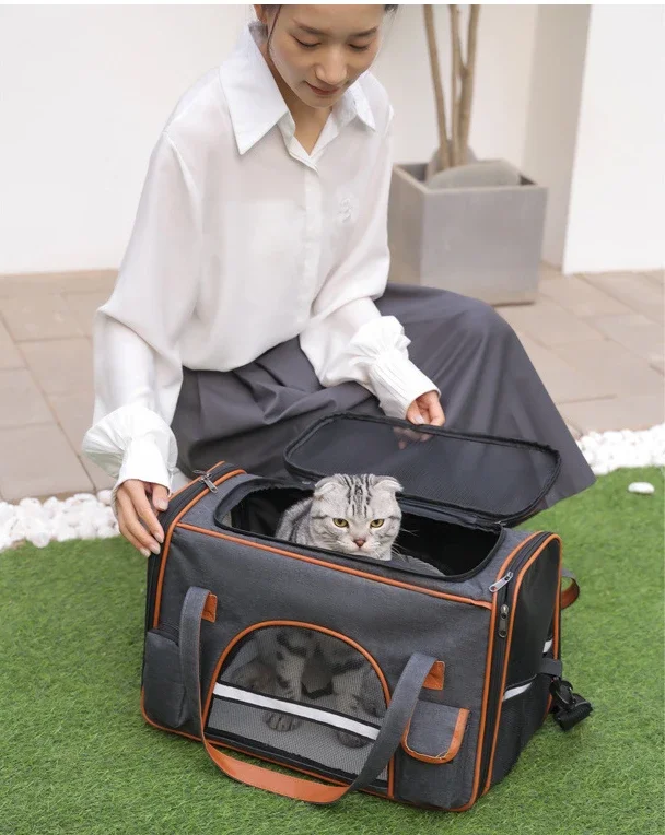 Foldable Cats Carrier for Cat or Small Dogs, Eco-friendly Cat Backpack and Breathable Pet Carrier Bag