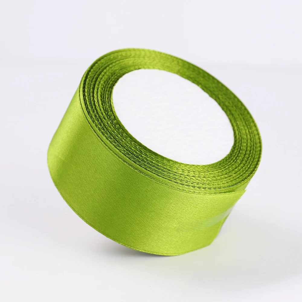 Olive Green Satin Ribbon for Crafts DIY Handmade Bows Material Christmas Halloween Birthday Party Gift Wrapping Tape