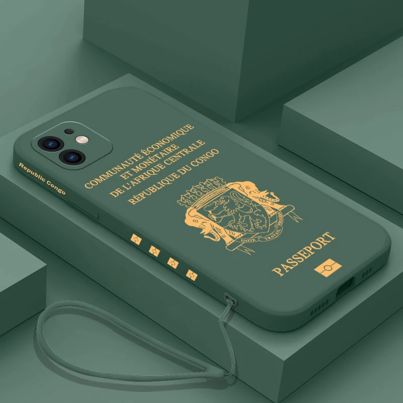 

Republic Of Congo Passport Case For Huawei P50 P40 P30 P20 Nova 9 9SE 8 8i Mate 40 30 20 Pro Lite P Smart Cover With Hand Strap