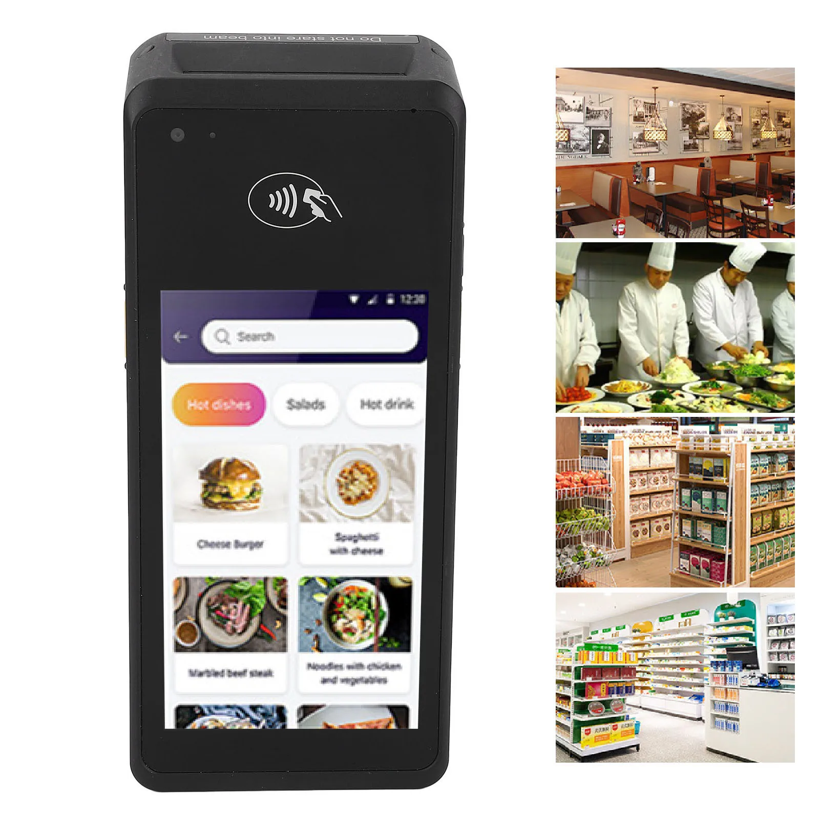 

Printer POS Receipt Printer 5inch Screen Handheld 4G Wifi 1D 2D QR NFC Thermal Printer for Small Business