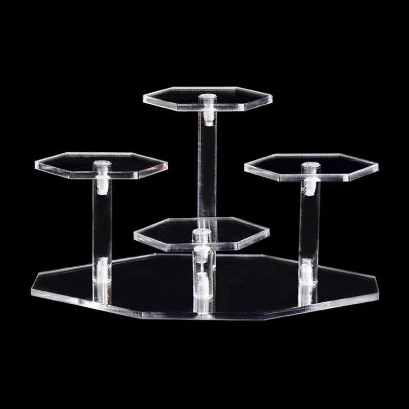 4 Layers Transparent Removable Acrylic Display Stand Square Holder Rack Garage Kit Blind Box Display Stand Jewelry Holder Shelf