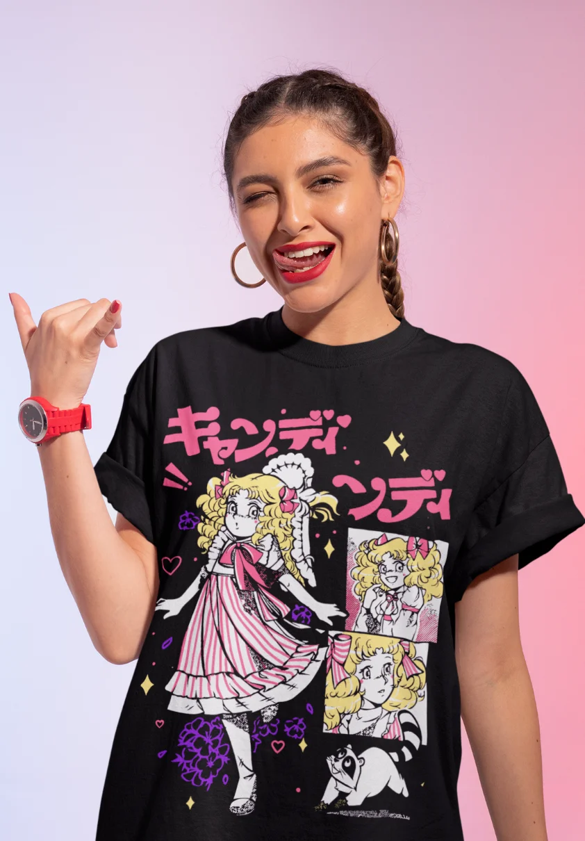 Candy Candy T-Shirt shojo riyoko ikedarose of versailles Kawaii Soft Tee