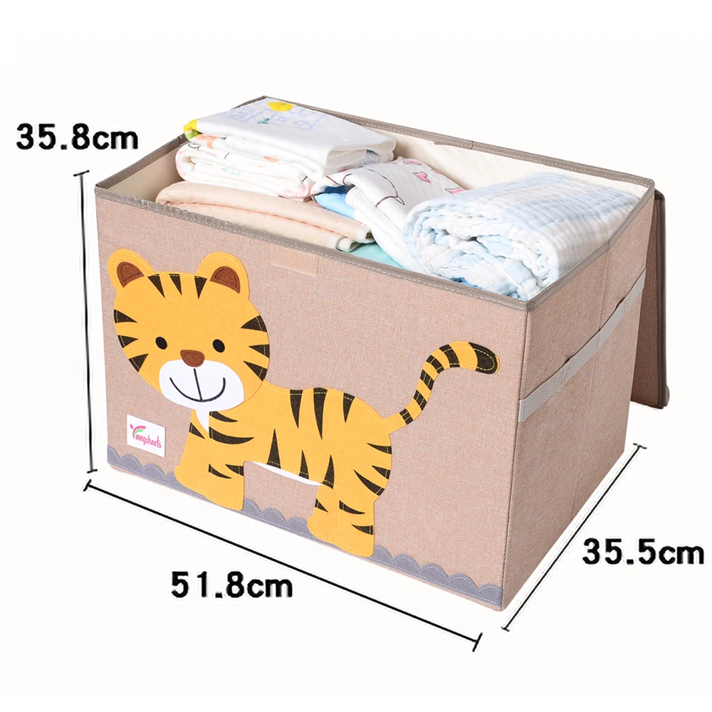 wholesale custom Foldable Kids Cloth Fabric Storage Chest Bins Cubes Organizer Collapsible Large Toy Storage Box