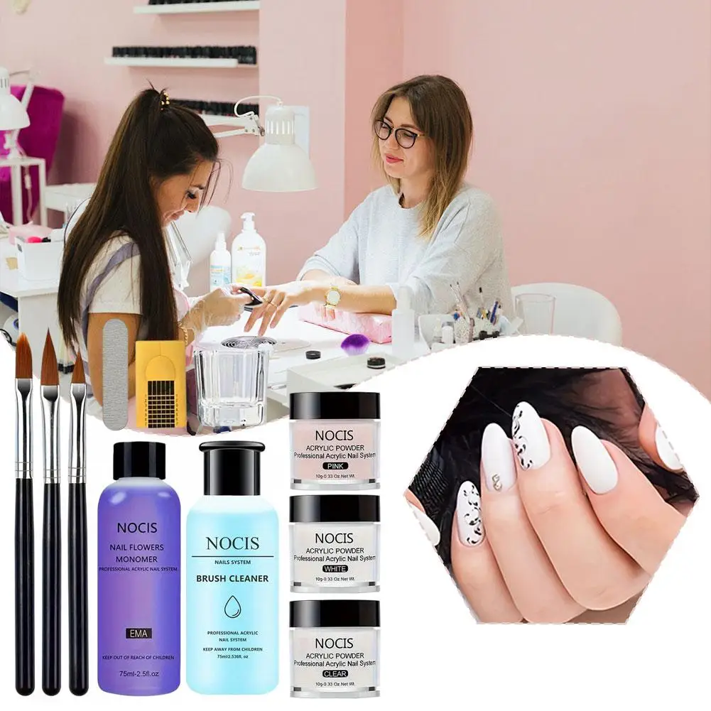1Set EMA Acrylic Nail Powder Set Professional Extension Kit Manicure Supplies Acrylic Powder Salon Quality Nail Beauty Care