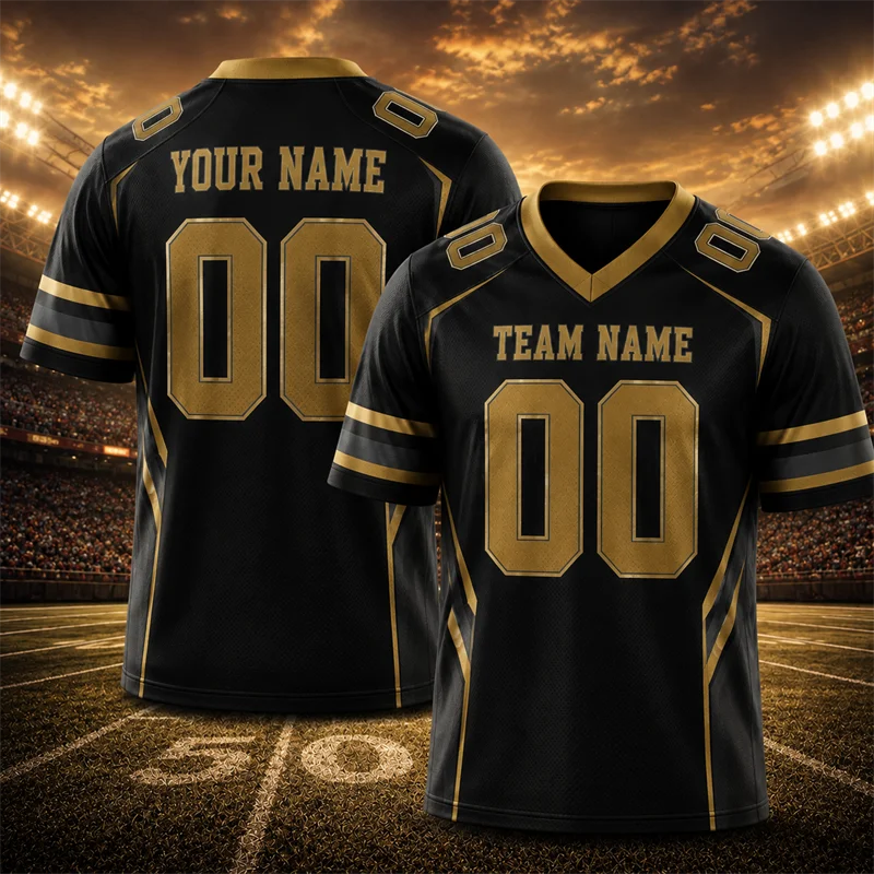 Fashion Trendy Rugby Jersey For Men Free Custom Name Team Name Number 3D Printed V Neck T Shirts Casual Oversized Sports Tops