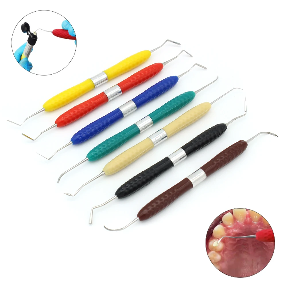 Kit de restauración estética de relleno de resina Dental, mango de silicona para Cuchillo de resina LM, tocador de plástico, herramienta de odontología, instrumentos, 1 piezas