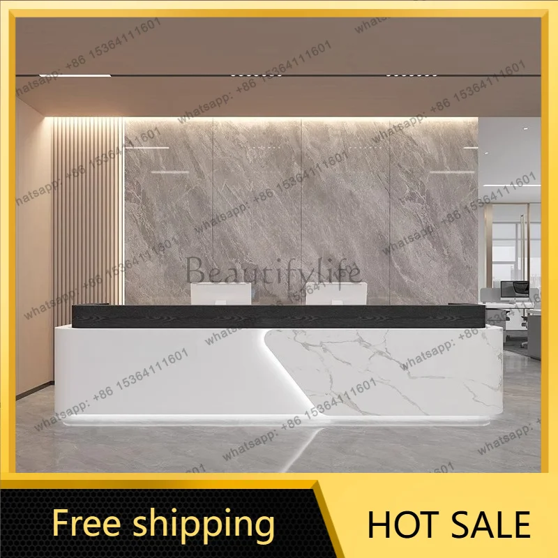 XX.Restaurant Shop Reception Desks Welcome Display Curved Bar Customer Reception Desks Sales Checkout Mostrador Lounge Furniture