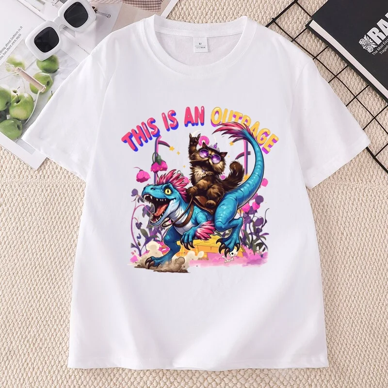 This Is An Outrage T-Shirt Men Women Princess Donut and Mongo T Shirt Dungeon Crawler Carl Tshirt Dinosaur Graphic Tee