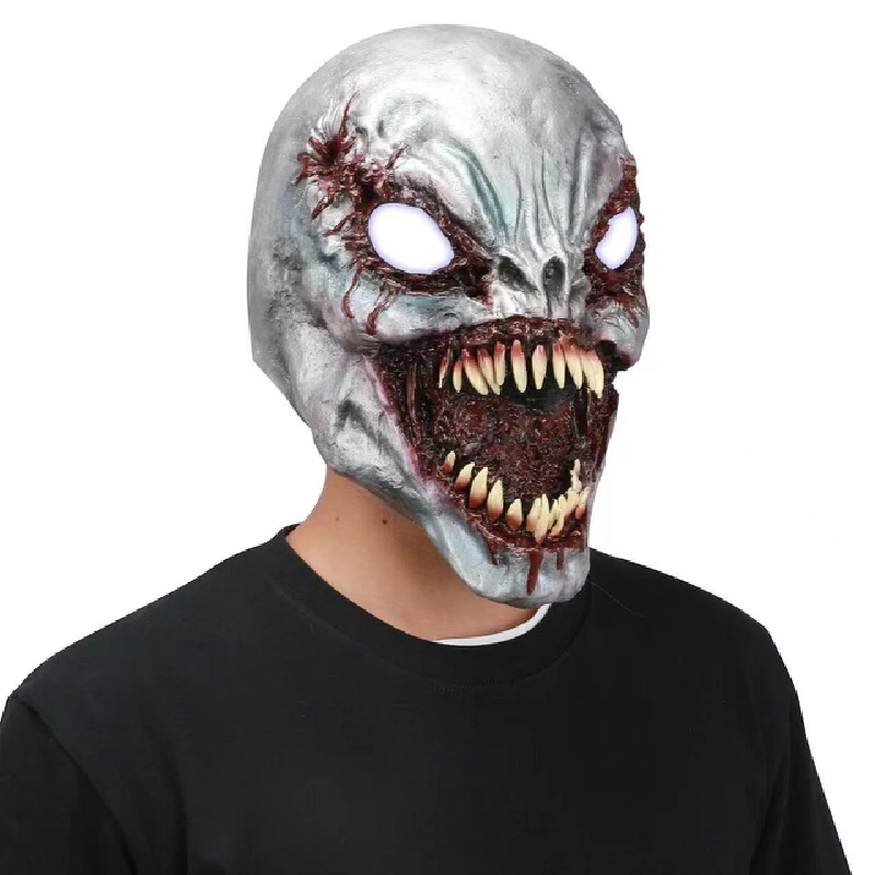 Máscara de Venom con luz para Halloween, mascarilla de látex con luz Led de Marvel, para adulto, fiesta, Bar, Festival, regalo disponible, novedad