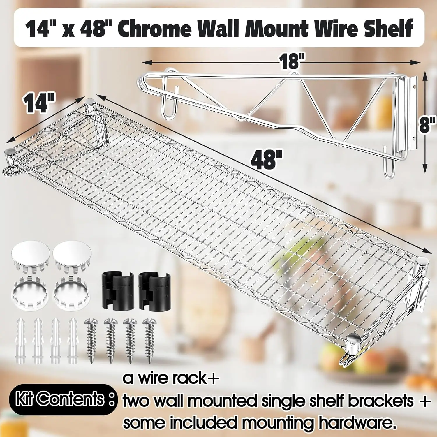 14" Wx 48" L Chrome… - image