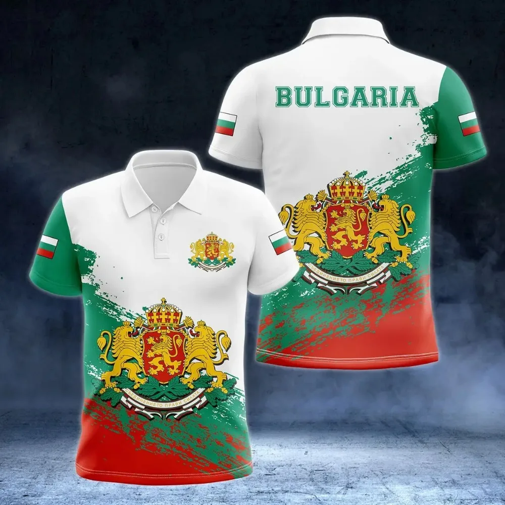 Polo gráfico de Bandera Nacional Búlgara para hombre, emblema nacional búlgaro, Tops, regalos del Día Nacional, ropa de alta calidad, nuevo