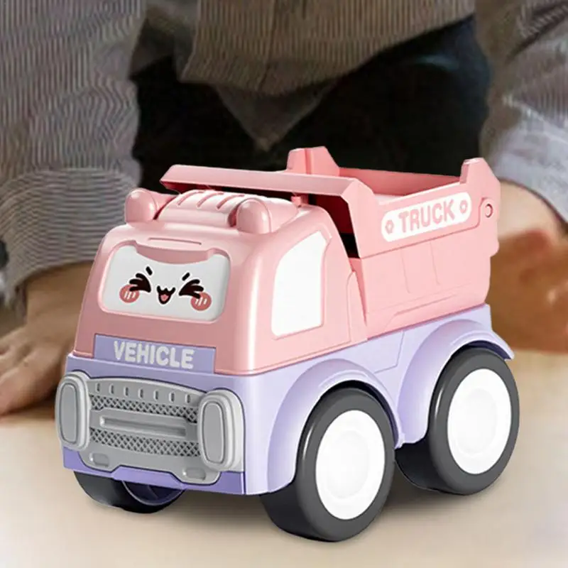 Mini voitures de dessin animé pour bébés, véhicules de presse Go, côtes d'inertie arrière, éducation précoce, chargeur, grue, bulldozer, EbToys