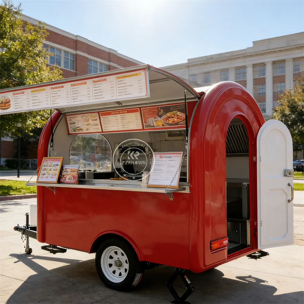 

China Custom Coffee Cart Mobile Street Fast Vending Carts Fast Food Truck Food Trailer Mobile Kitchen Truck With Freezer
