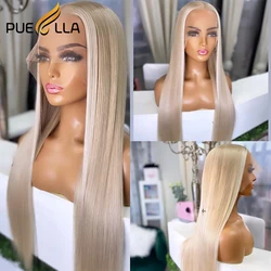 13x6 Transparent Lace Frontal Wig Human Hair 13x4 Straight Platinum Blonde Highlight Wig Brazilian Human Hair Wigs 180 Density