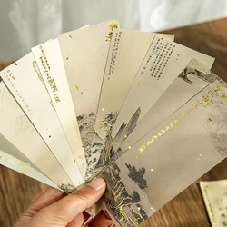 36pcs Memo Pad Gold Stamping Mountain And River Series Base Backing Paper Decoration Chinese Style Writing Notepad