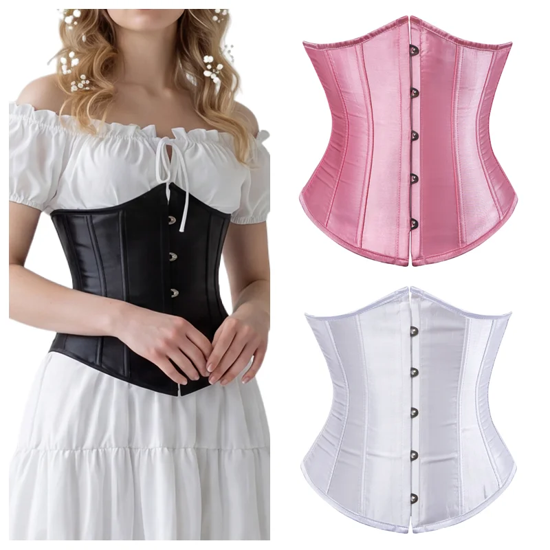 

Underbust Corset Top For Women Bustiers Body Shaper Women Steampunk Lace-up Corset Renaissance Underbust Half Corset Body Shaper