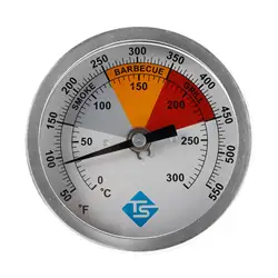 Portable BBQ Grill Thermometer Gauge Stainless Steel Charcoal Grill Smoker Temperature Gauge