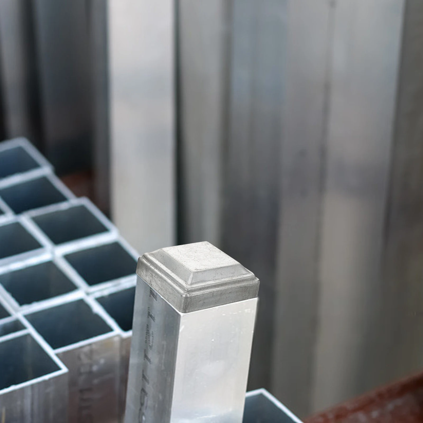 

6 Pcs Square Tube Cap Fence Post Finials Guardrail Caps The Repair Kit Replacement Iron Fittings Fences