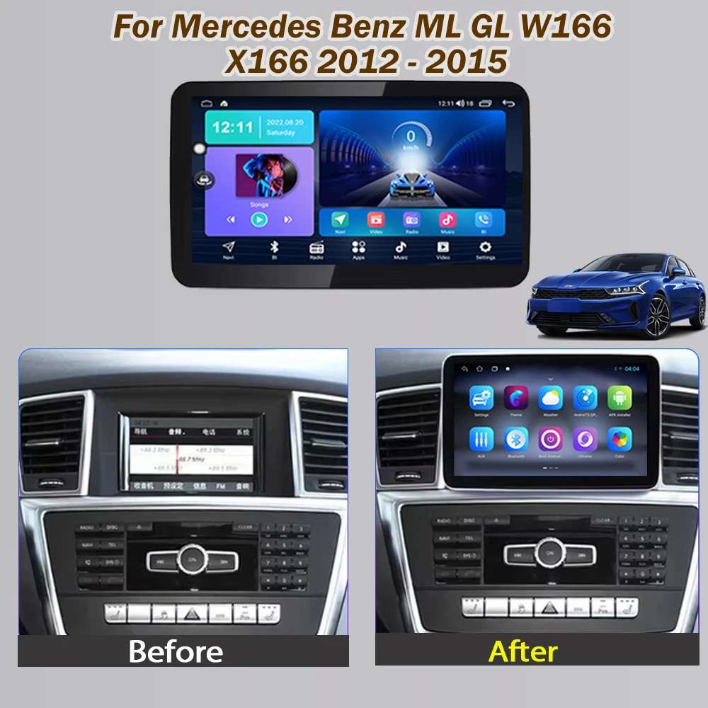 Carplay Android For Mercedes Benz ML GL W166 X166 2012 - 2015 Car Radio Stereo Multimedia Auto Head Unit Player GPS Navigation