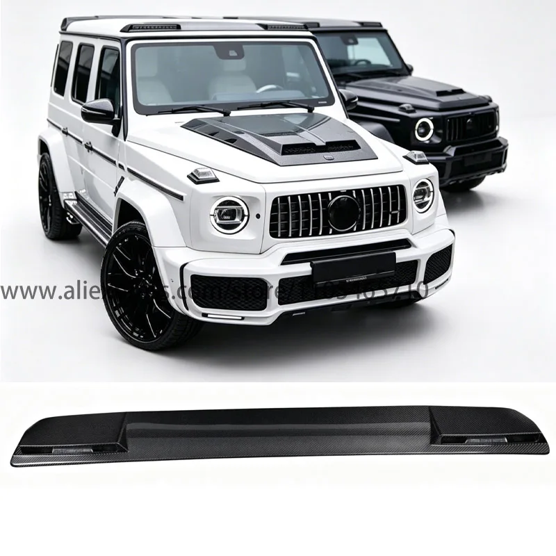 Für Mercedes-Benz W463 G63 AMG 2004-2018, Carbon-Faser Frontspoiler & Heckspoilerlippe